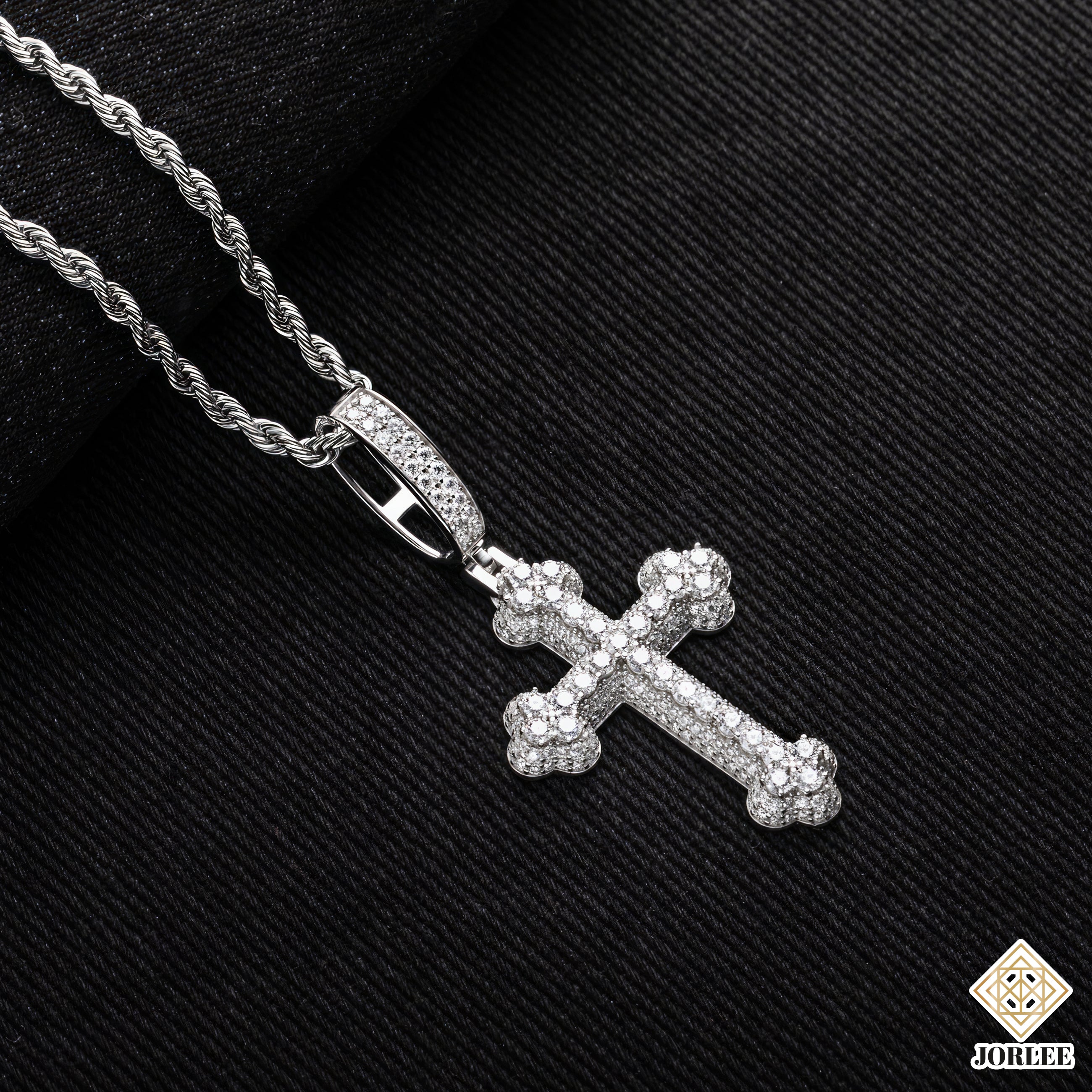 HipHop Style Cross Sparkling Bling Necklace