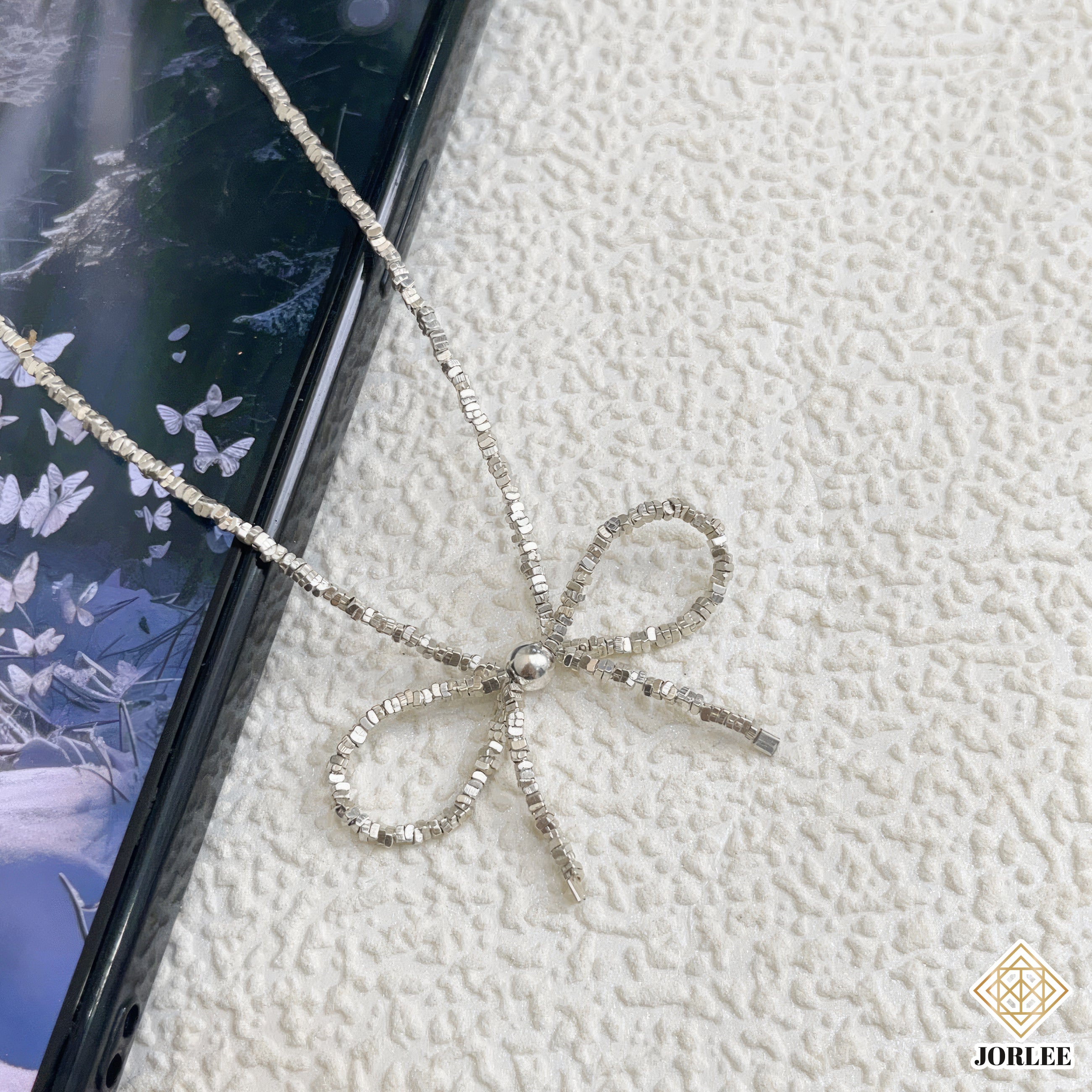 S925 Sterling Chopped Silver Snake Chain Collar | Elegant Luxury Ribbon Pendant | Dainty Fashion Jewelry for Women