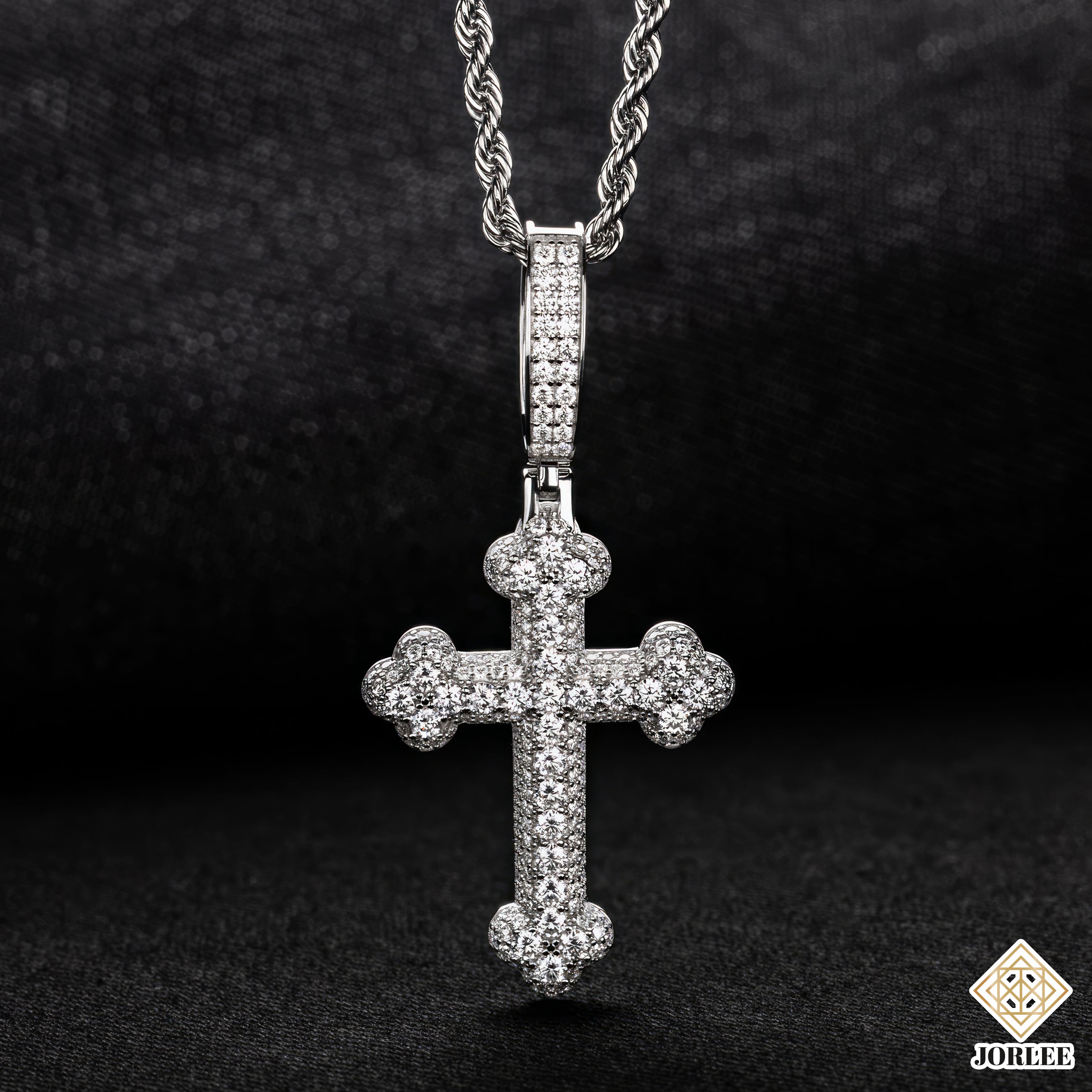 HipHop Style Cross Sparkling Bling Necklace