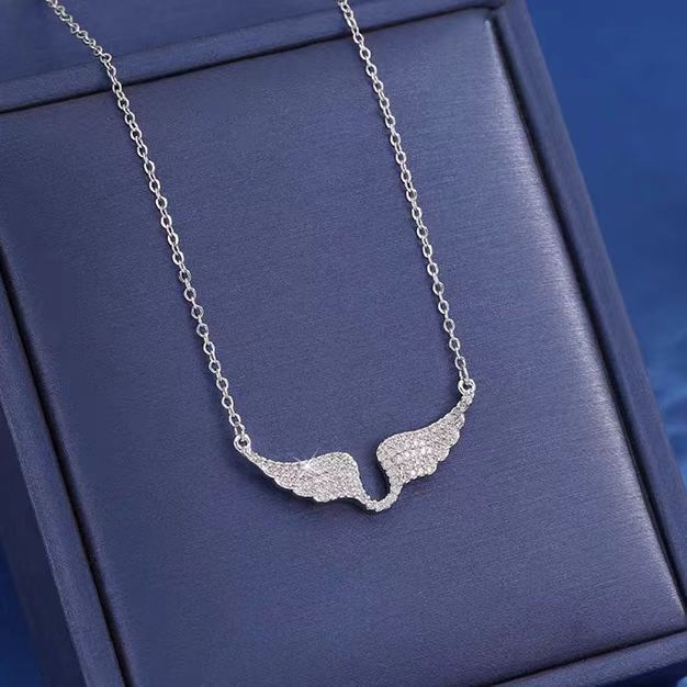 Angel Wing Necklace – Zircon Guardian Wing Pendant