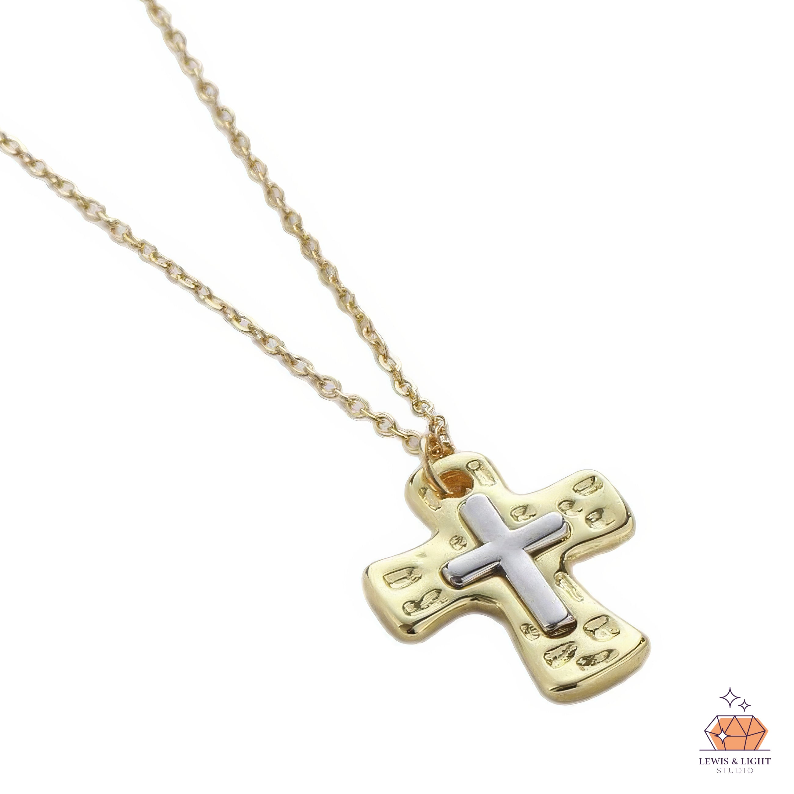Embedded Minimalist Cross Necklace