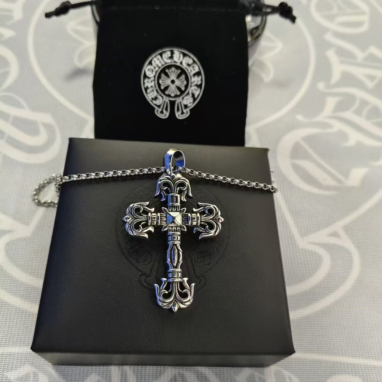Chrome Hearts Filigree Cross Pendant – Gothic Y2K Punk Statement Jewelry