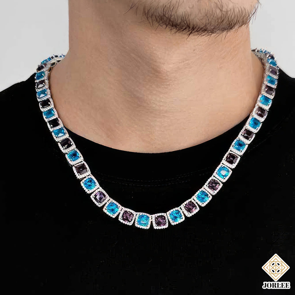Iced Chain Blue & Purple Hip-Hop Necklace