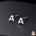 Personalisierte Ohrringe mit Initialen-Monogramm – Silber