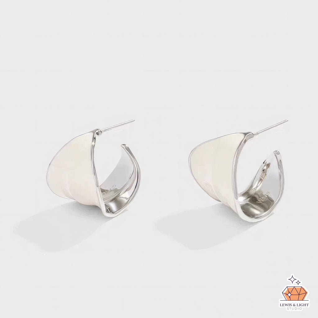 Rhode Emaille-Ohrring