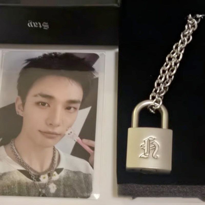 Hyunjin Stray Kids Lock Necklace – K-Pop Star Necklace