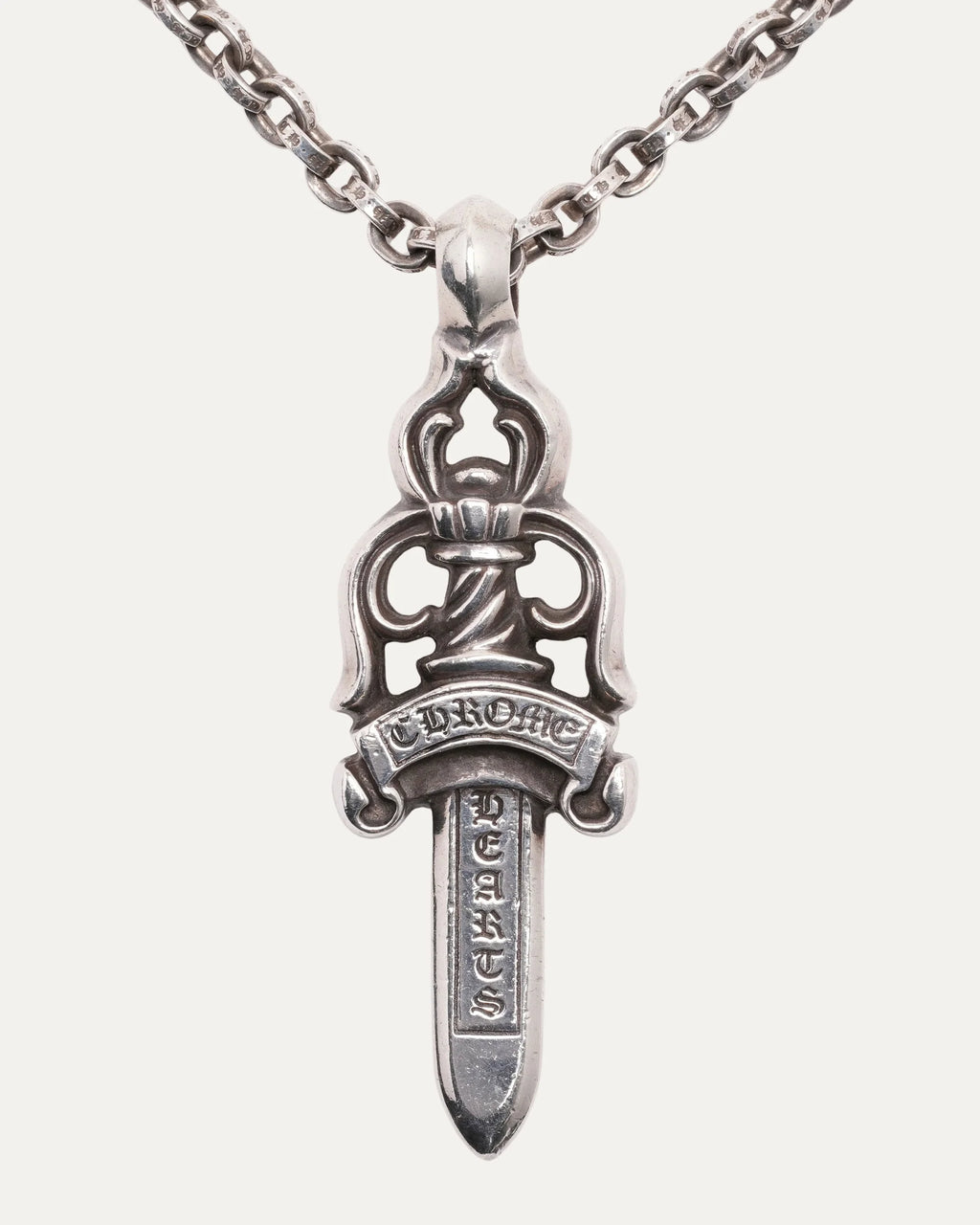 Chrome Heart Dagger Pendant | 925 Sterling Silver Double Dagger Necklace | Hip-Hop, Y2K Punk Gothic Jewelry