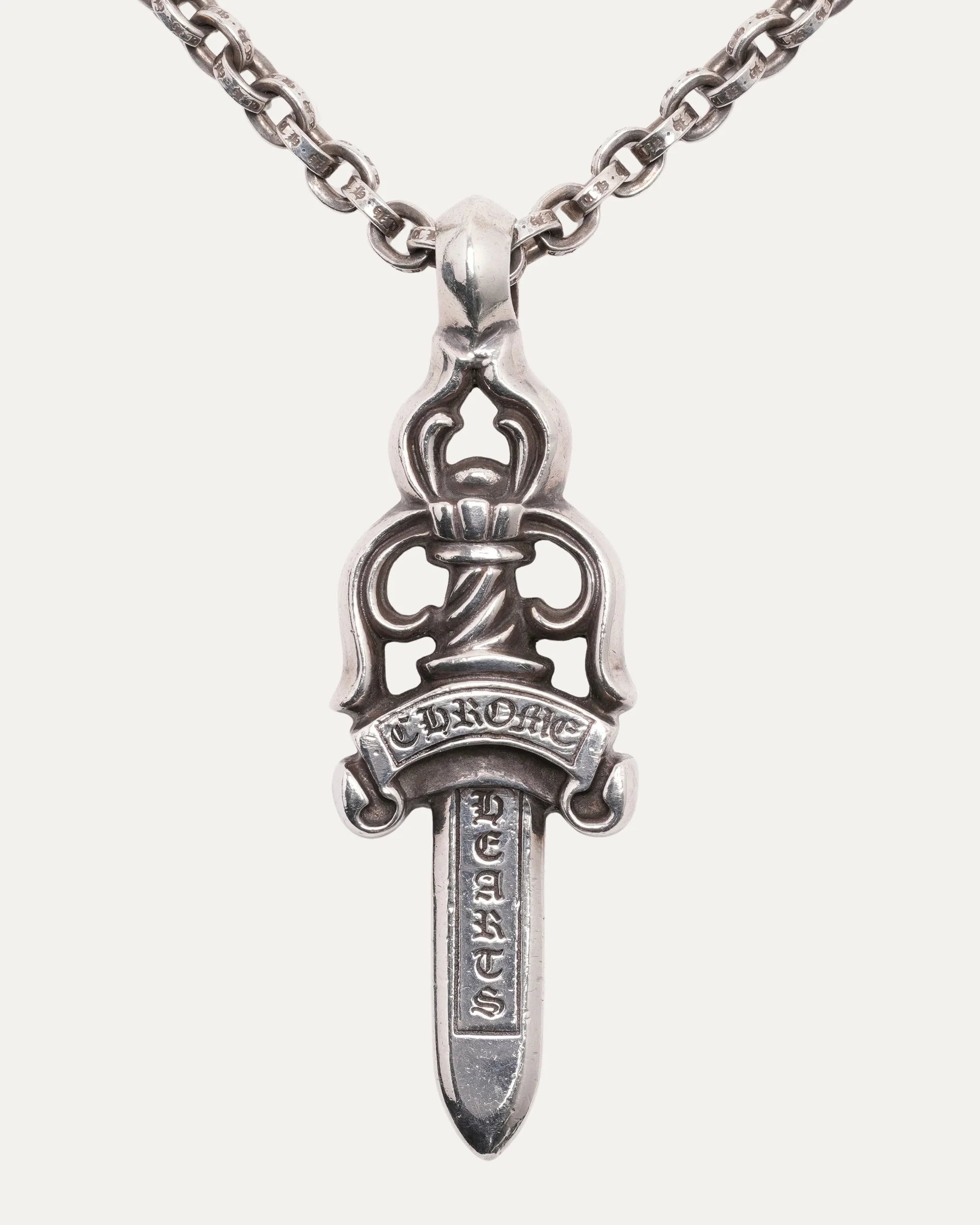 Chrome Heart Dagger Pendant | 925 Sterling Silver Double Dagger Necklace | Hip-Hop, Y2K Punk Gothic Jewelry