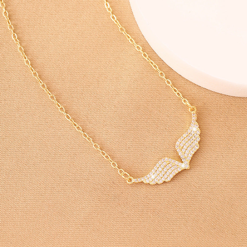 Angel Wing Zircon Necklace – Guardian Wing Pendant Necklace