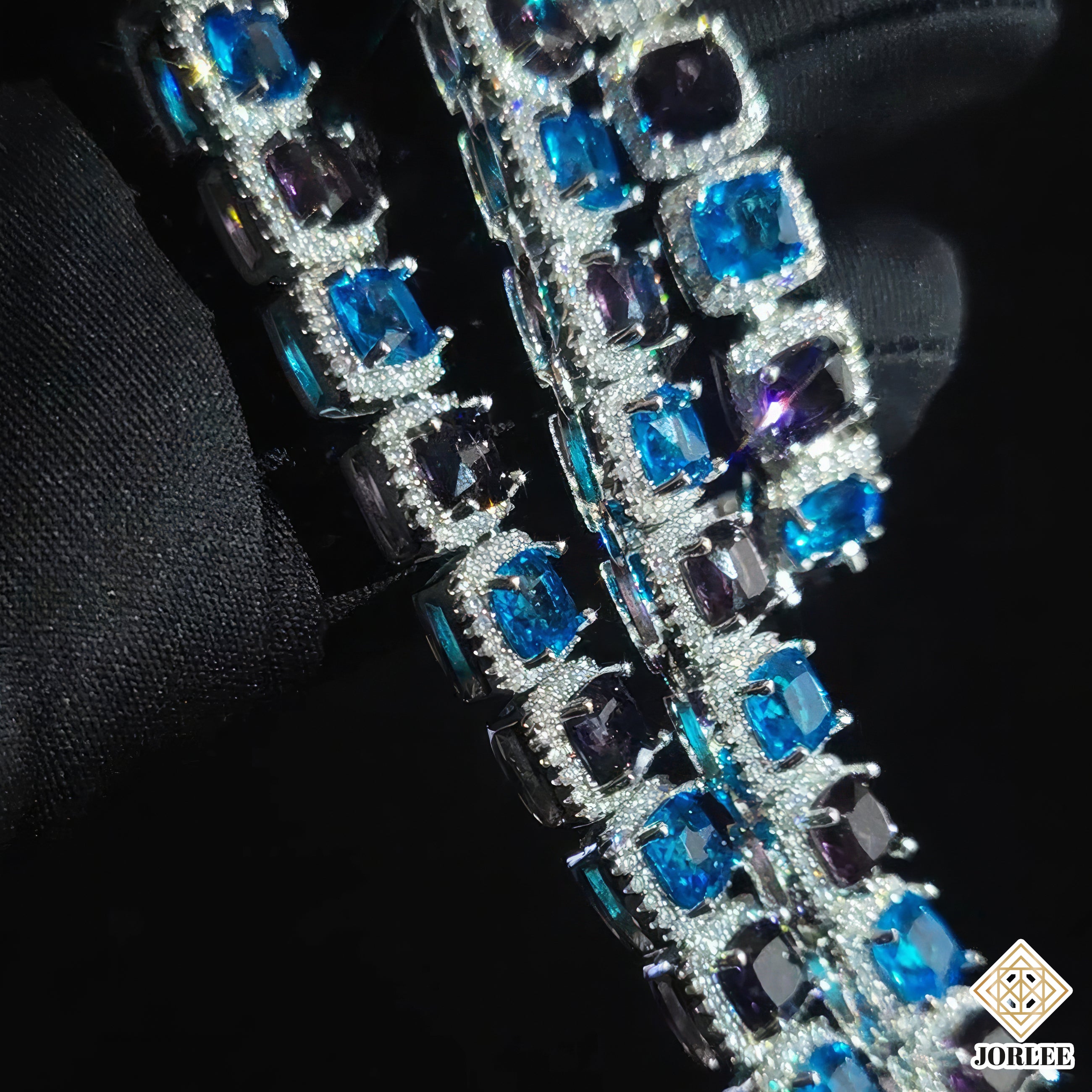 Iced Chain Blue & Purple Hip-Hop Necklace