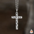 Hammered Bumpy Cross-shape - Silver