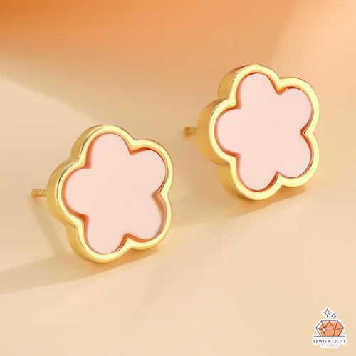 Alhambra Black Onyx Clover Stud - Gold