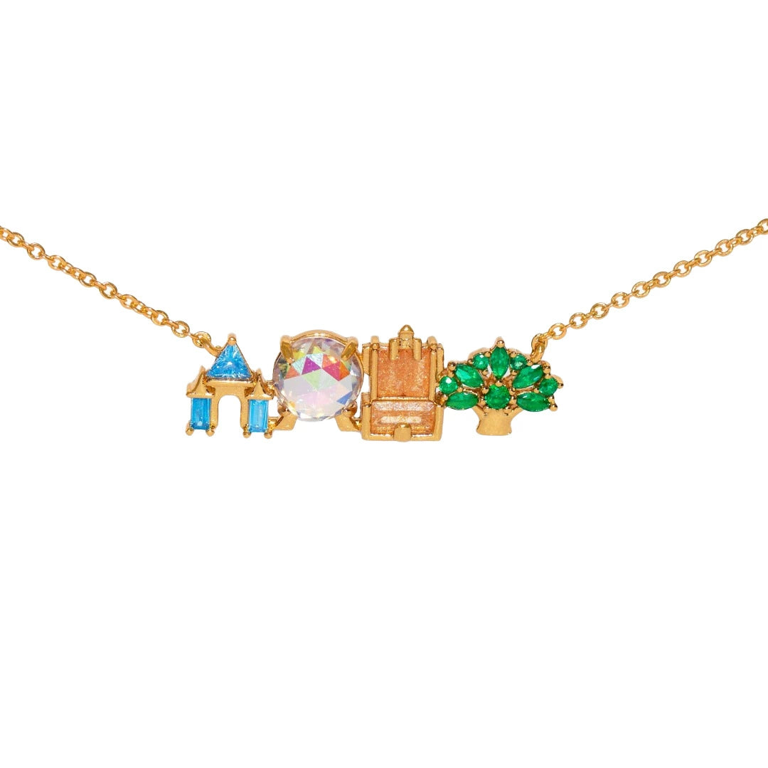 Walt Disney Four Parks Attractions Icons Necklace by Girls Crew | Disney Parks Jewelry