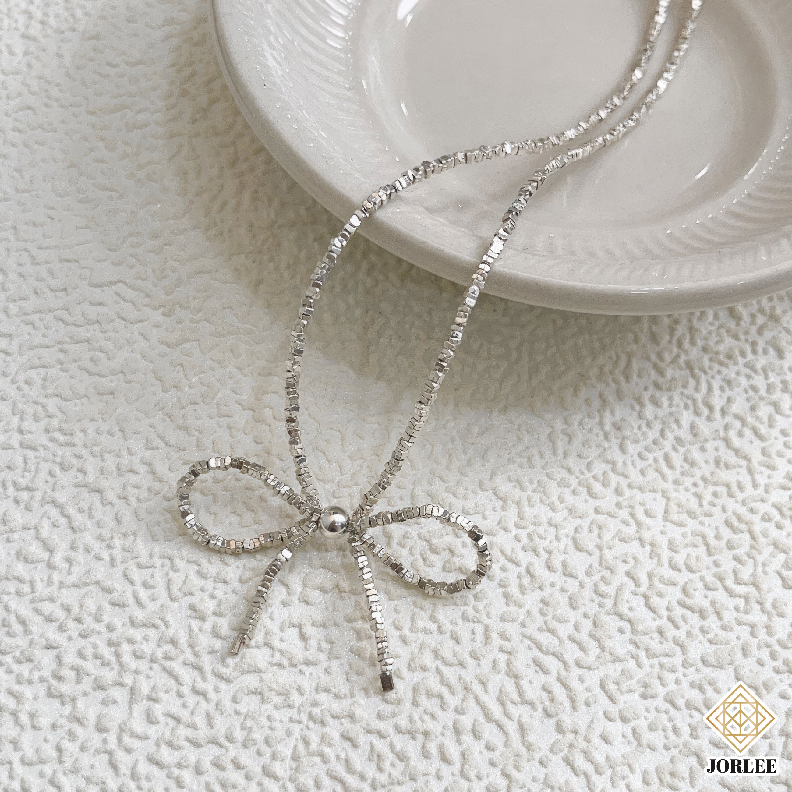 S925 Sterling Chopped Silver Snake Chain Collar | Elegant Luxury Ribbon Pendant | Dainty Fashion Jewelry for Women