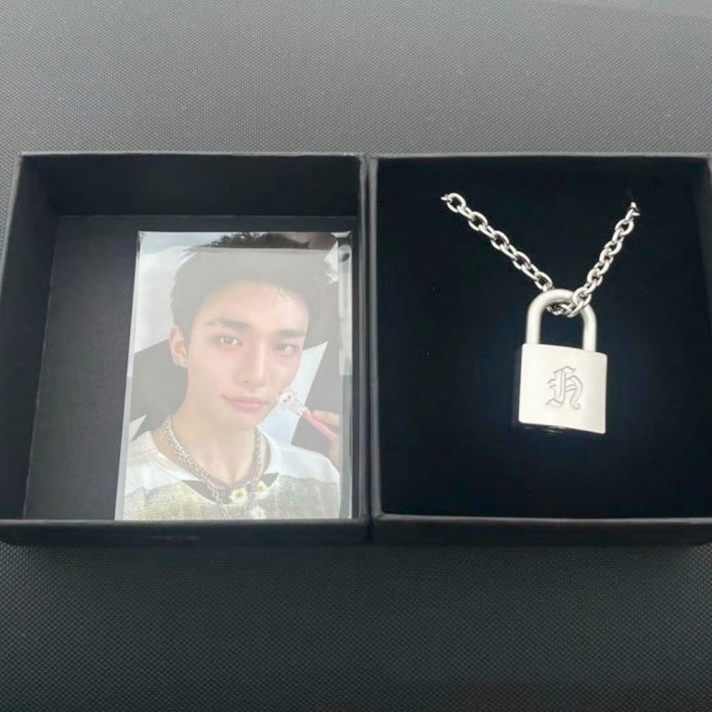 Hyunjin Stray Kids Lock Necklace – K-Pop Star Necklace