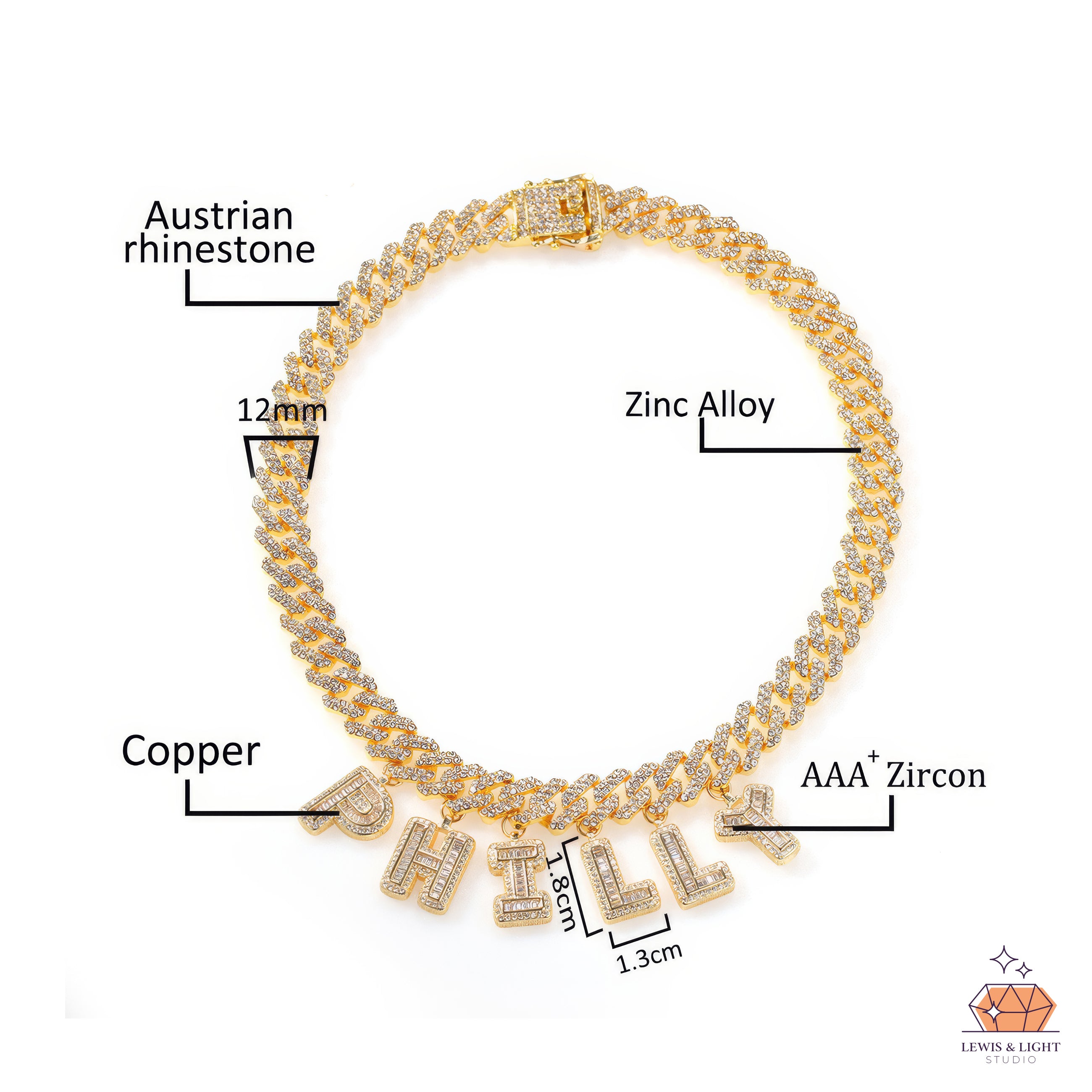 Personalized Hiphop Chunky Letters Choker