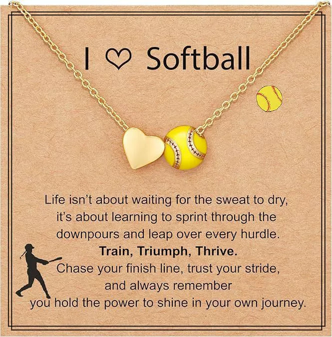 Love Sports Charm Necklace | Football Soccer Baseball Rugby Pickleball Volleyball