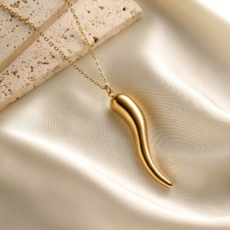 Italian Horn Necklace | Cornicello Good Luck Charm Pendant