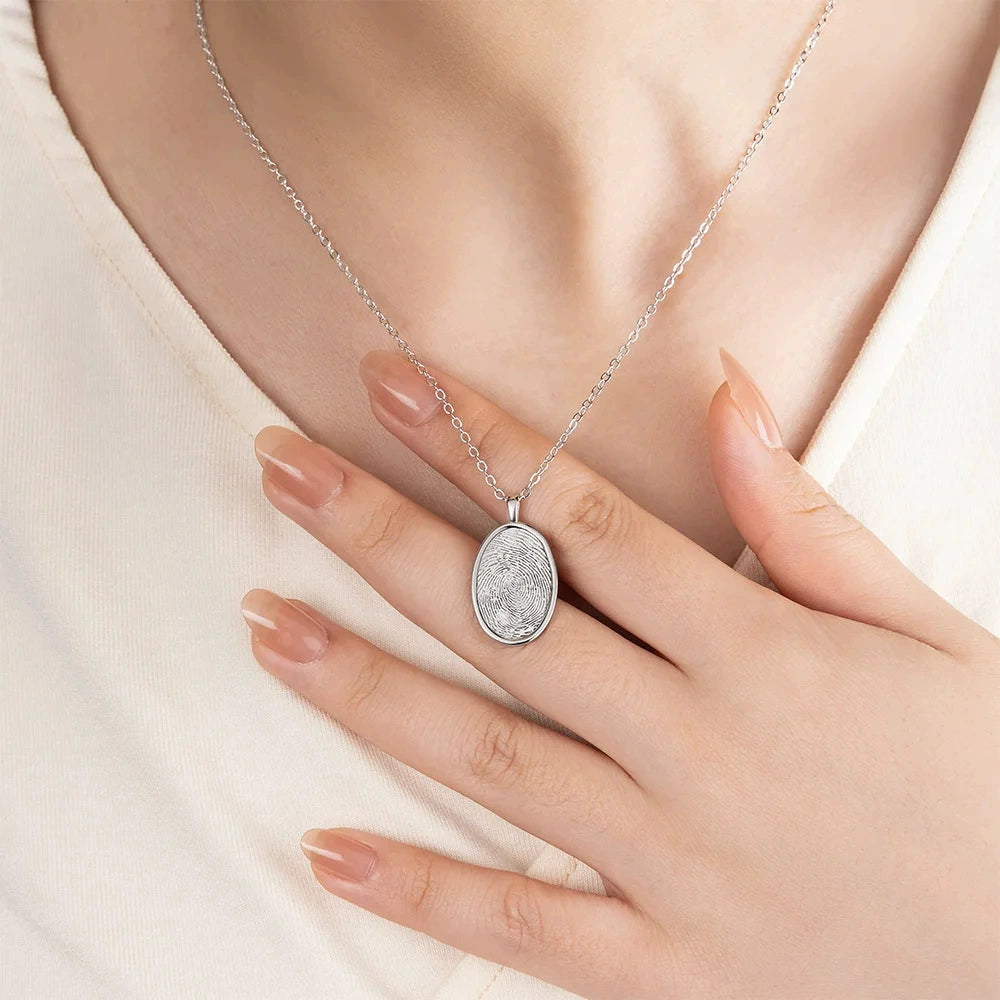 Fingerprint Necklace | Custom Engraved Personalized Memorial Jewelry