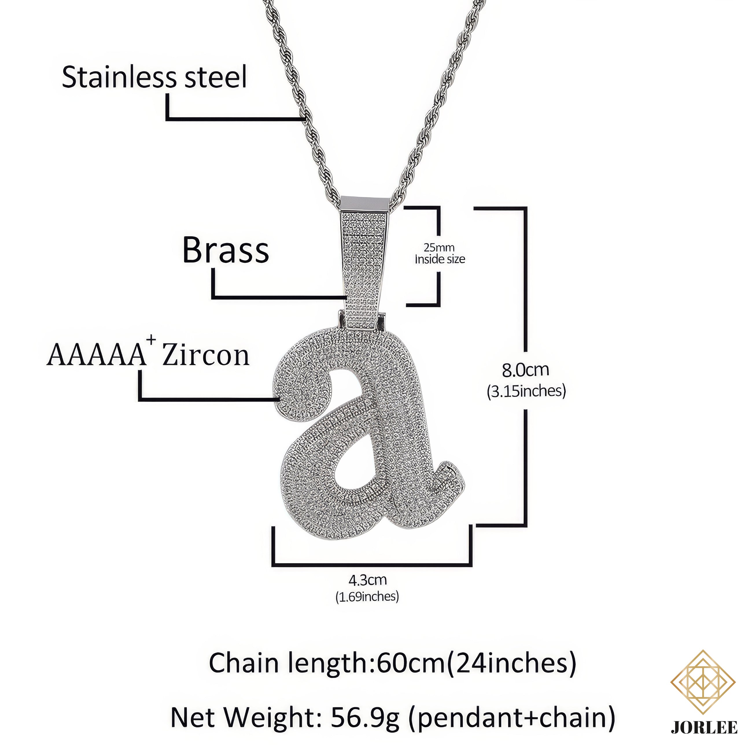 Iced Out "A Minor" Pendant Necklace: Hip Hop Bling Chain Jewelry, Gift for Him