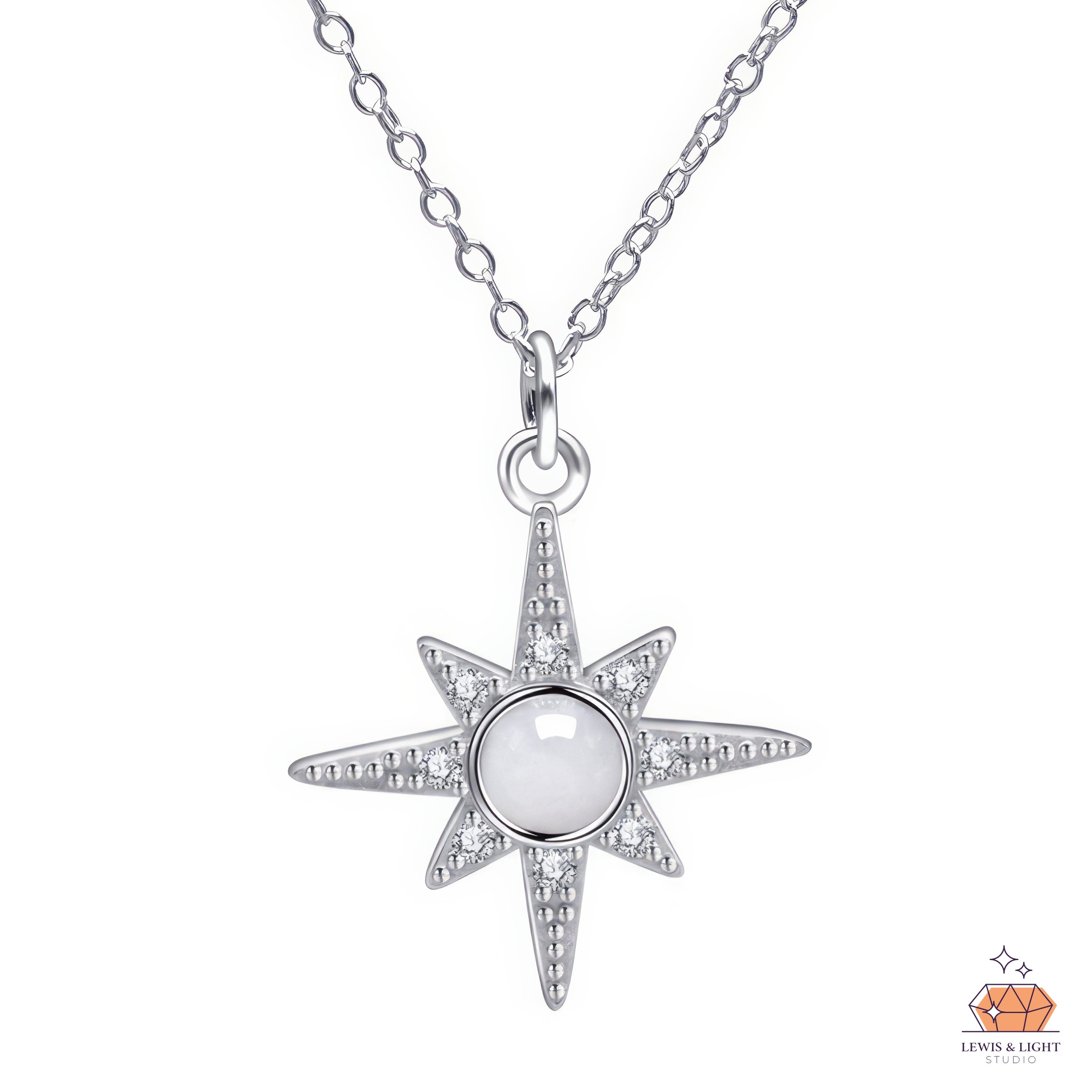 Nordstern mit Mondstein – Silber