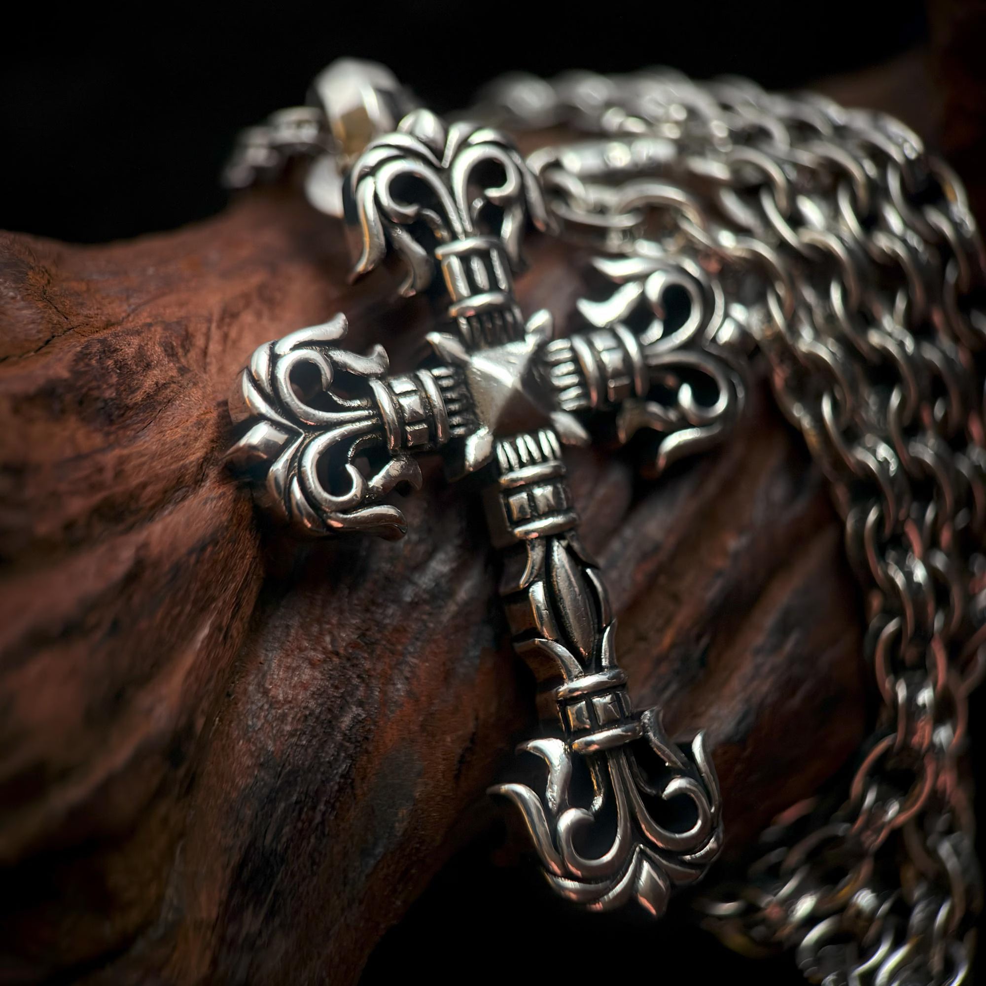 Chrome Hearts Filigree Cross Pendant – Gothic Y2K Punk Statement Jewelry