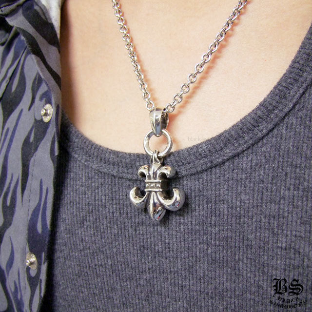 Chrome Hearts 'Fleur de Lis' Teardrop Pendant – 925 Sterling Silver Rock Saints Jewelry