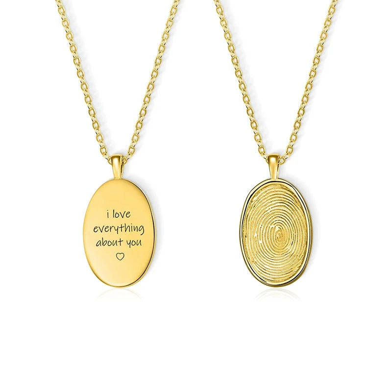 Fingerprint Necklace | Custom Engraved Personalized Memorial Jewelry