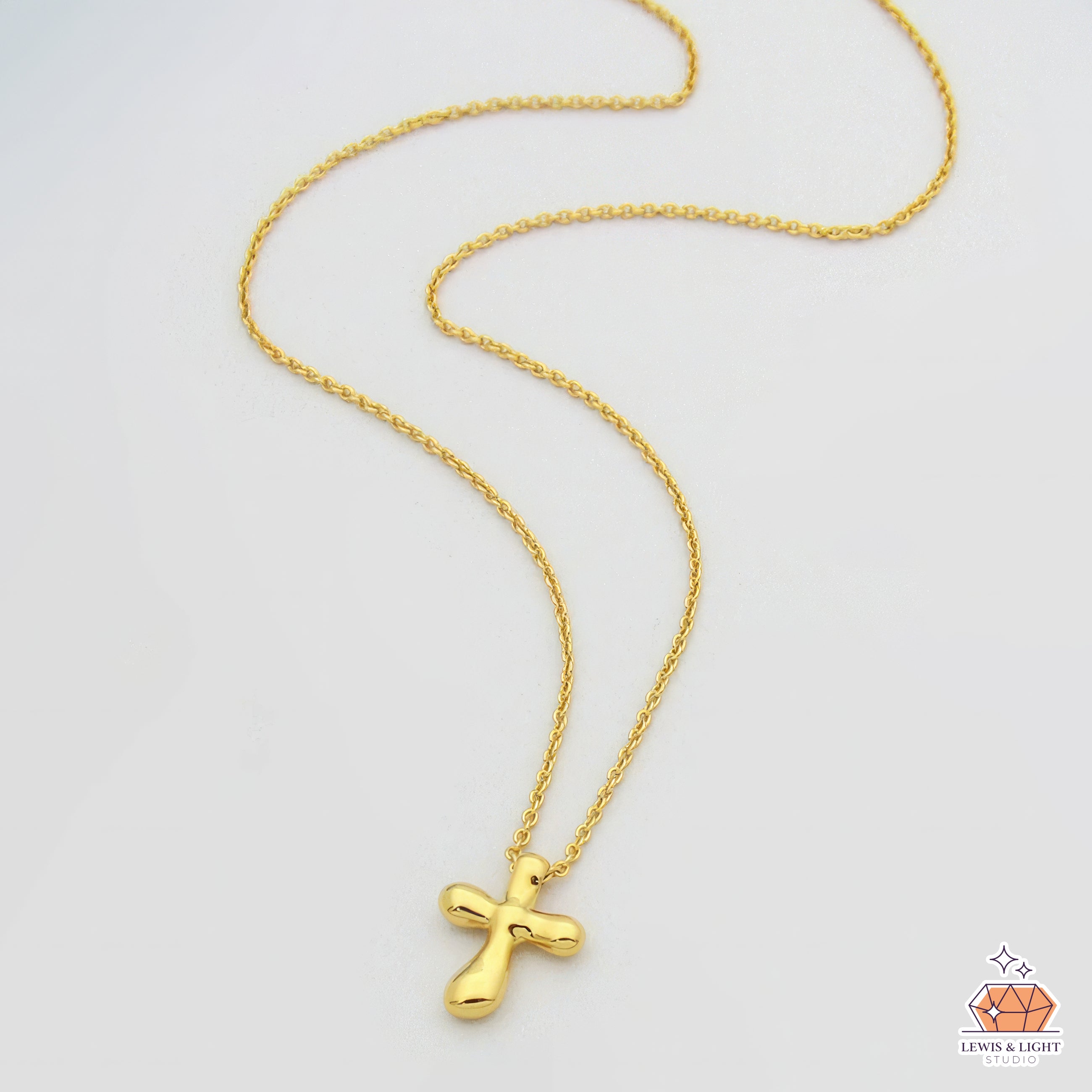 Renee Bubble Cross-shape Necklace - Gold