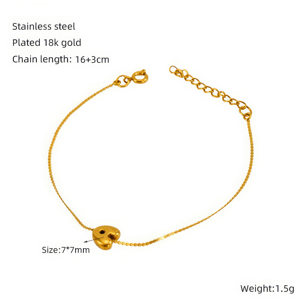 Personalized Bubble Initial Monogram Bracelet - Gold