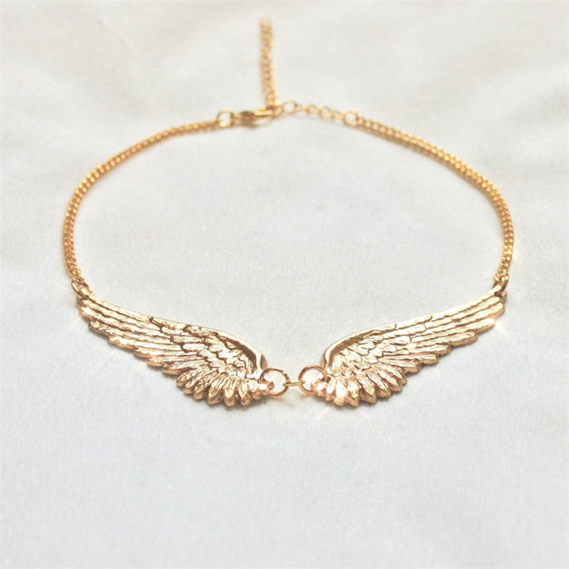 Wing Necklace – Guardian Angel Necklace Gold Wings Angel Wing Kendall Choker