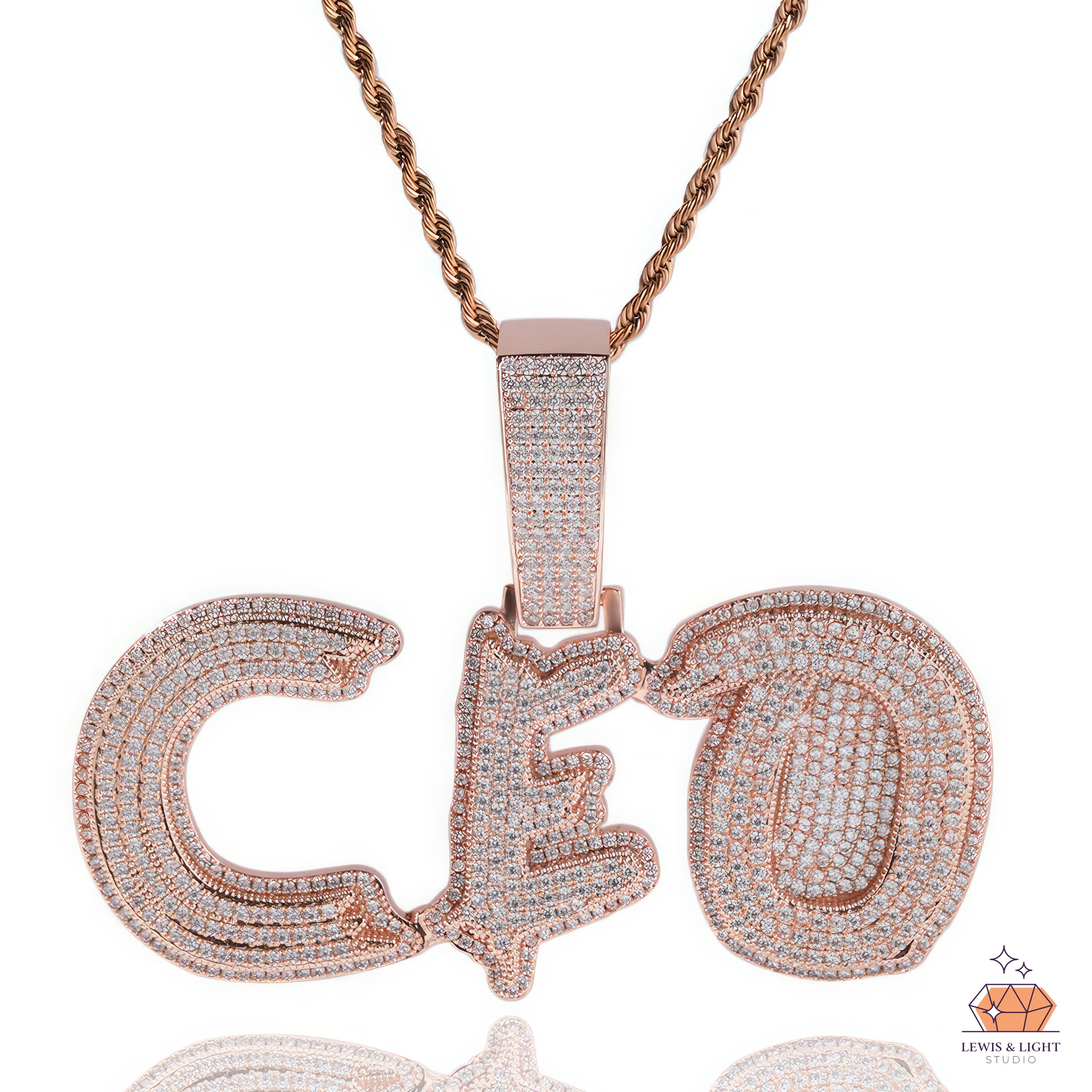 Iced Out KING Pendant Necklace – Chunky Urban Hip Hop Personalized Chain