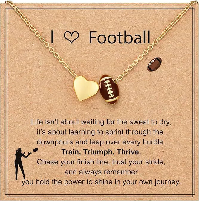 Love Sports Charm Necklace | Football Soccer Baseball Rugby Pickleball Volleyball