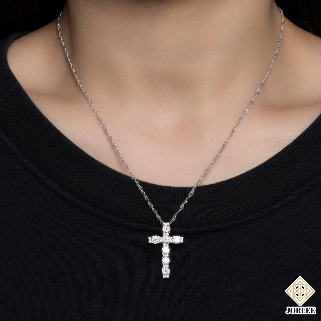Karoline Leavitt Inspired Cross Sparkling Bling Necklace