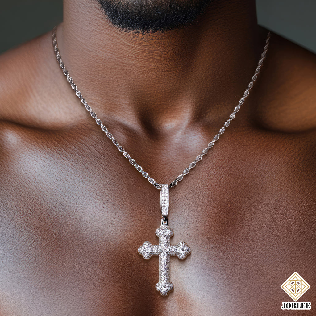 HipHop Style Cross Sparkling Bling Necklace