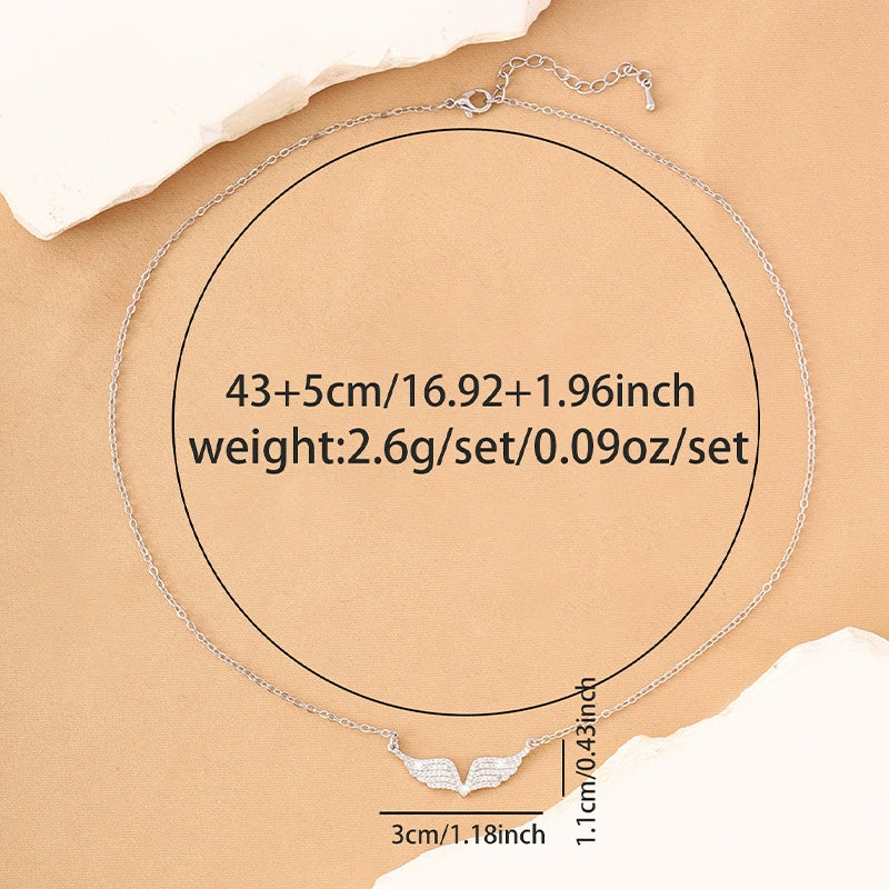 Angel Wing Zircon Necklace – Guardian Wing Pendant Necklace