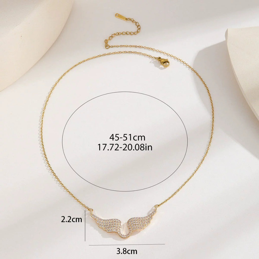 Angel Wing Necklace – Zircon Guardian Wing Pendant