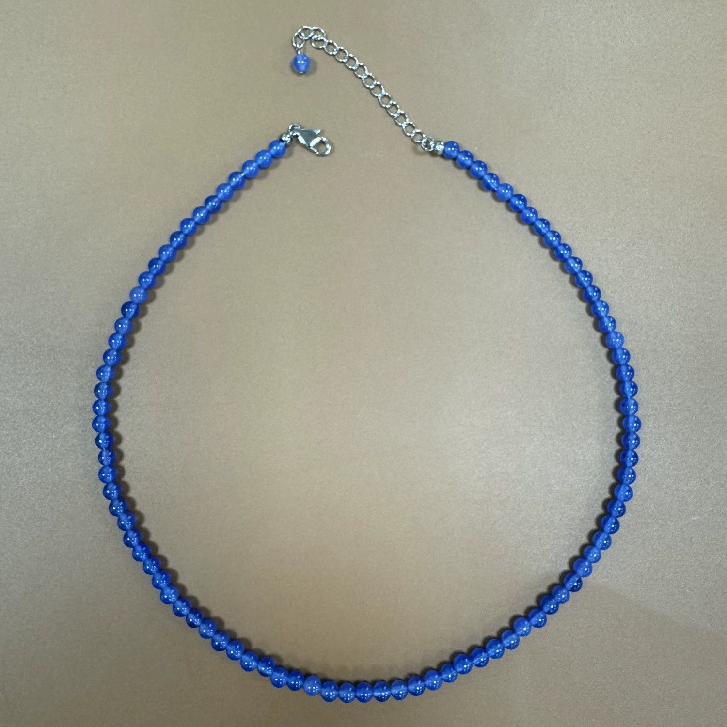 Blue Agate & Lapis Lazuli Beaded Necklace – Minimalist Natural Stone Necklace for Everyday Elegance