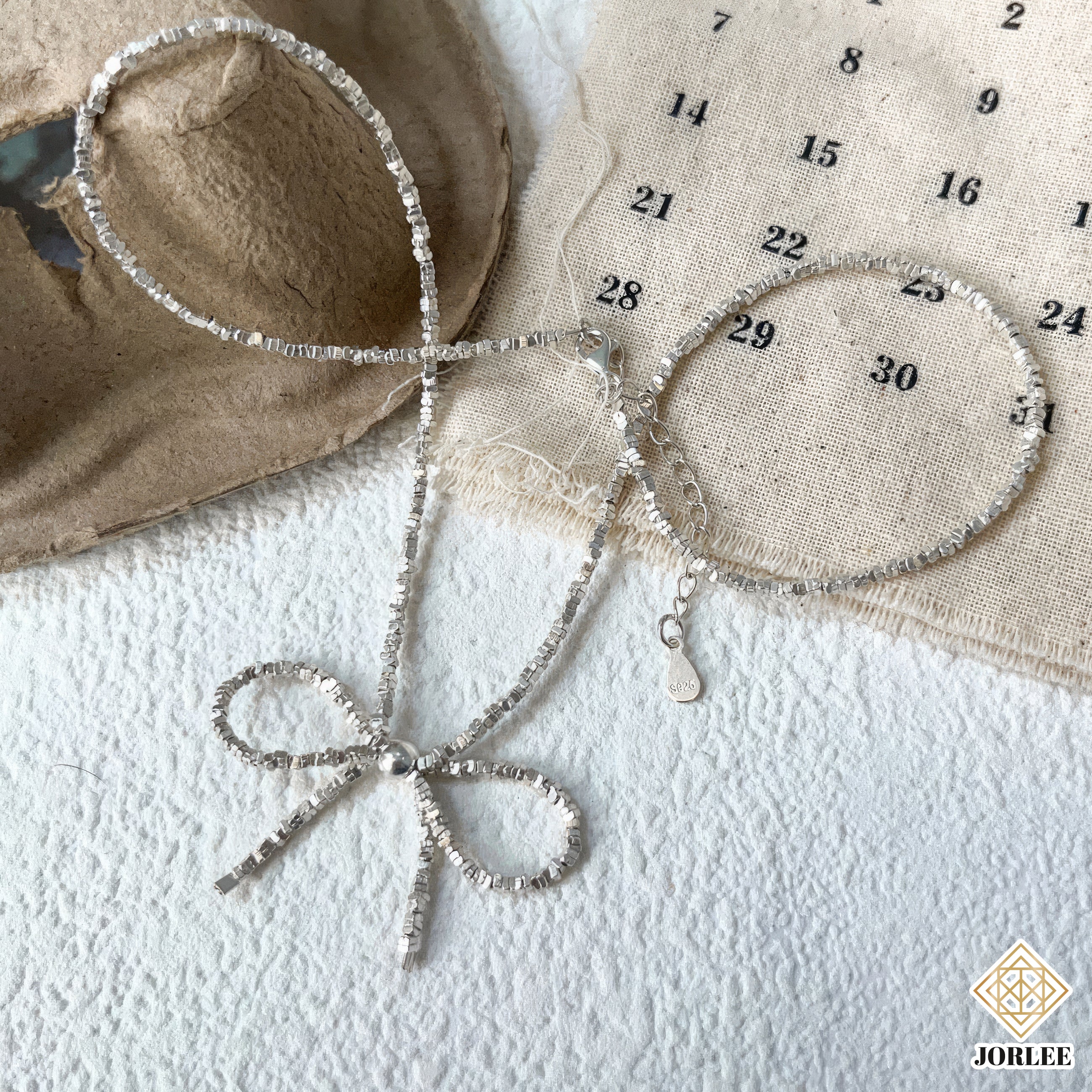 S925 Sterling Chopped Silver Snake Chain Collar | Elegant Luxury Ribbon Pendant | Dainty Fashion Jewelry for Women