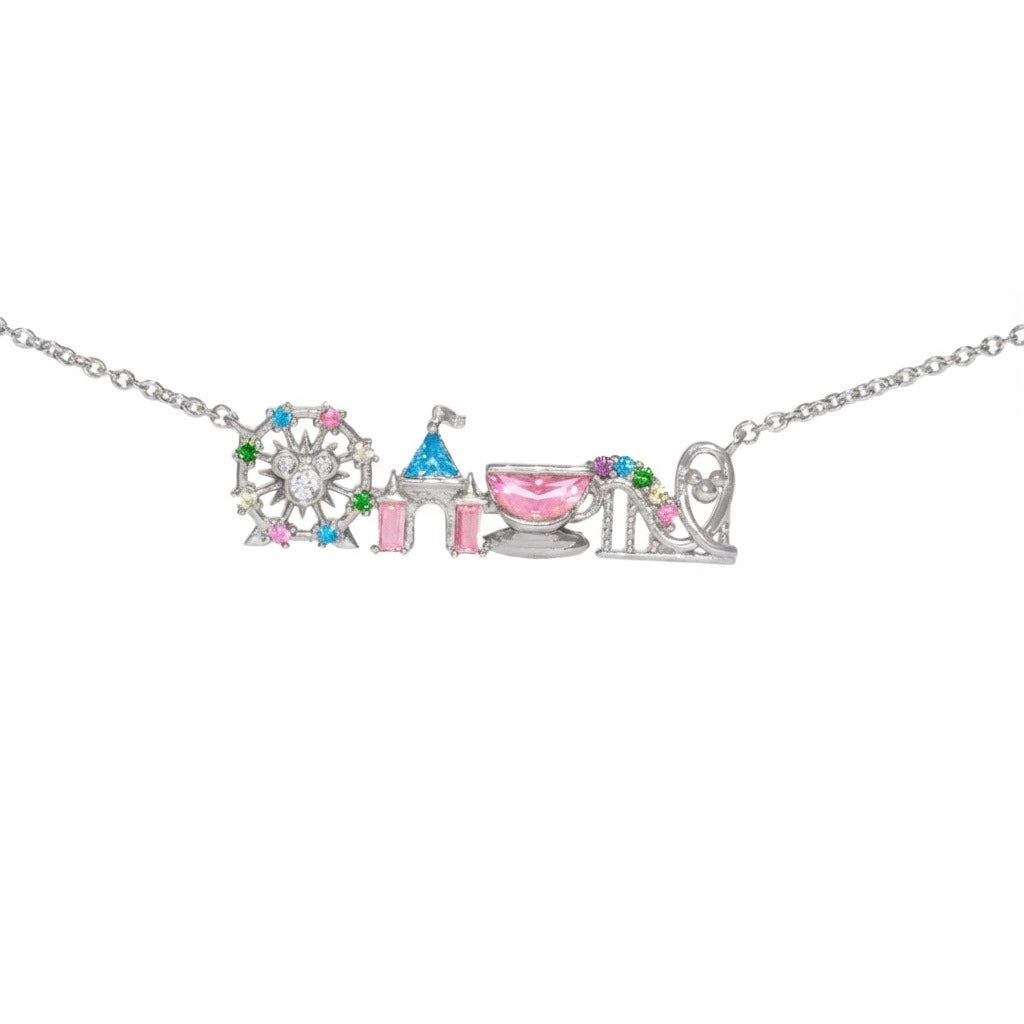 Walt Disney Four Parks Attractions Icons Necklace by Girls Crew | Disney Parks Jewelry