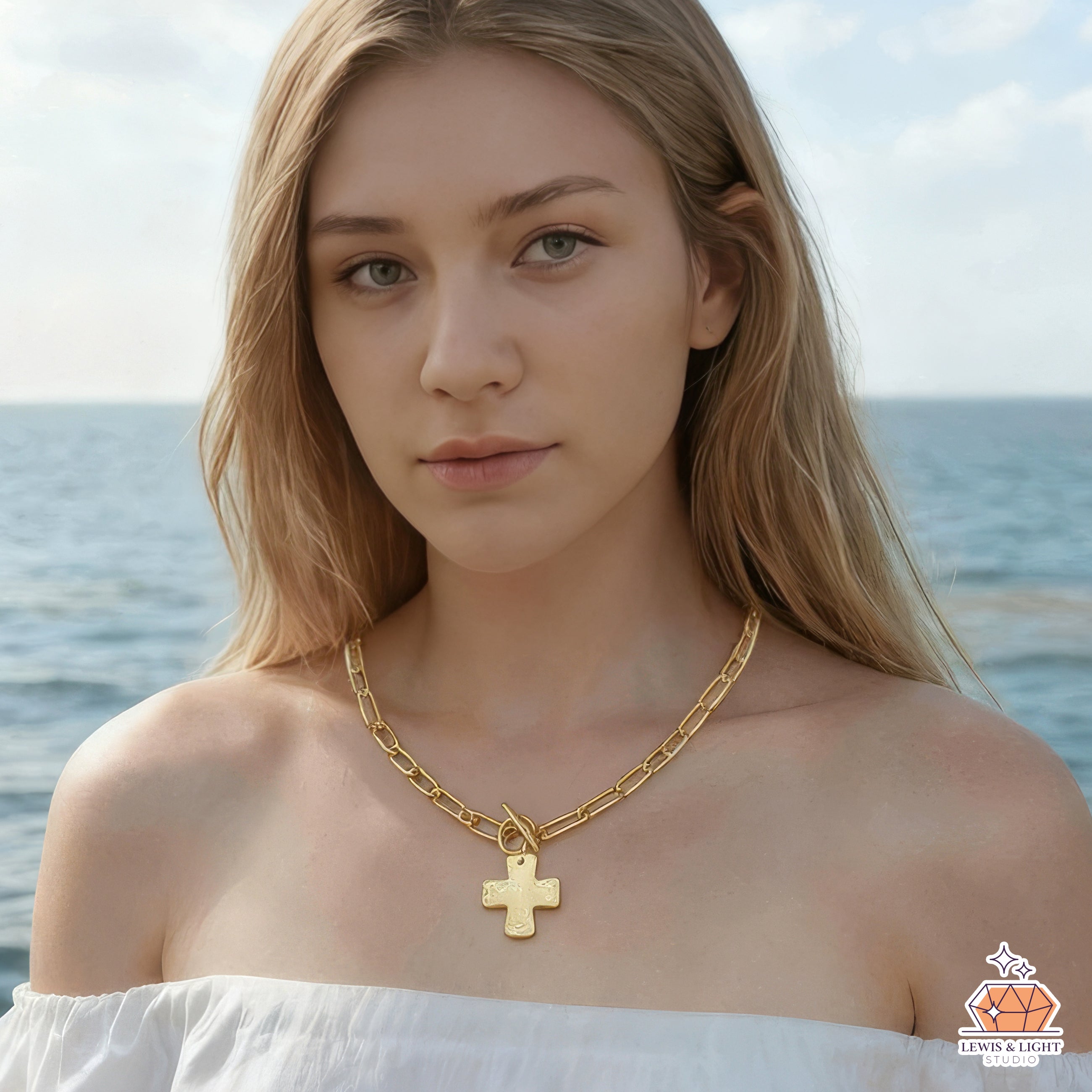 Dented Cross Circular Link Chain