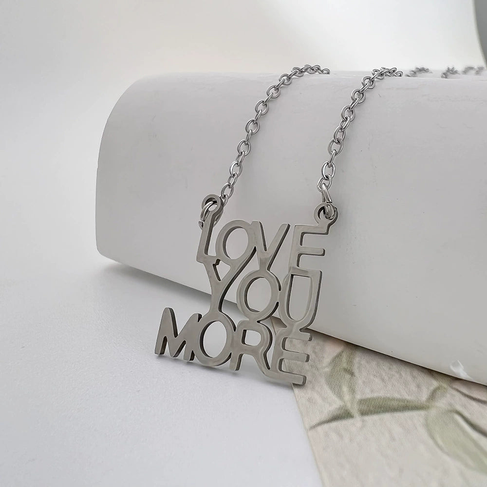Love You More Necklace – 925 Sterling Silver Romantic Gift for Her