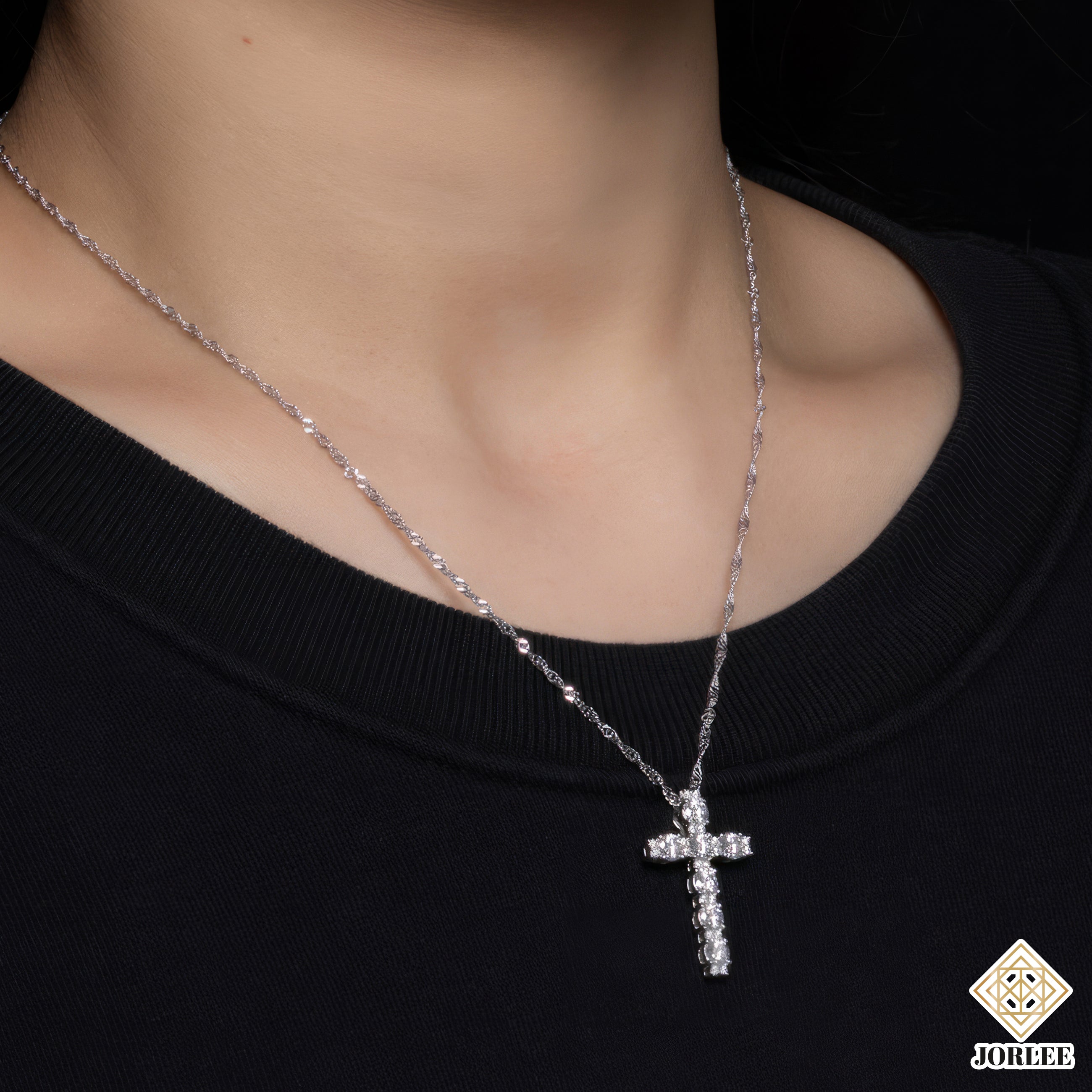 Karoline Leavitt Inspired Cross Sparkling Bling Necklace