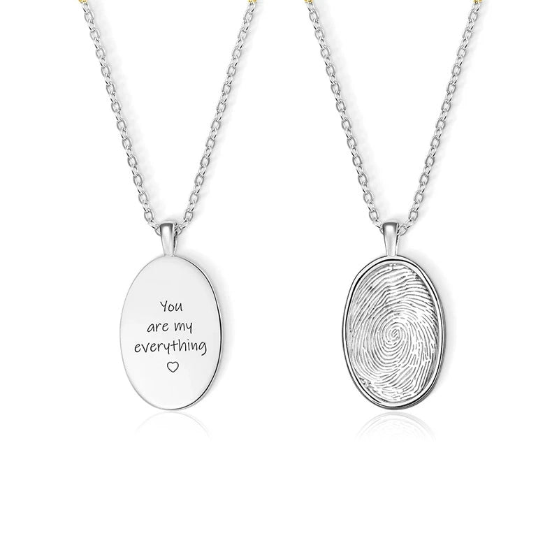Fingerprint Necklace | Custom Engraved Personalized Memorial Jewelry