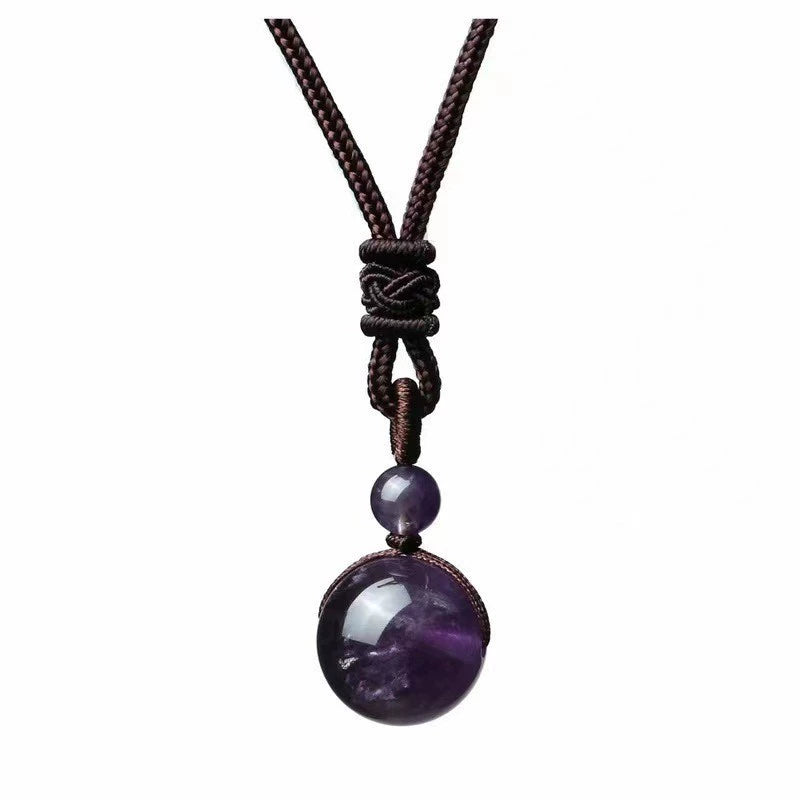 Red & Yellow Tiger Eye, Obsidian & Amethyst Healing Necklace – Natural Gemstone Protection & Calm Energy