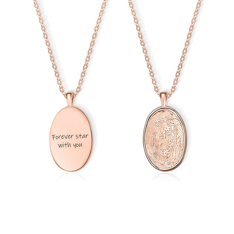 Fingerprint Necklace | Custom Engraved Personalized Memorial Jewelry