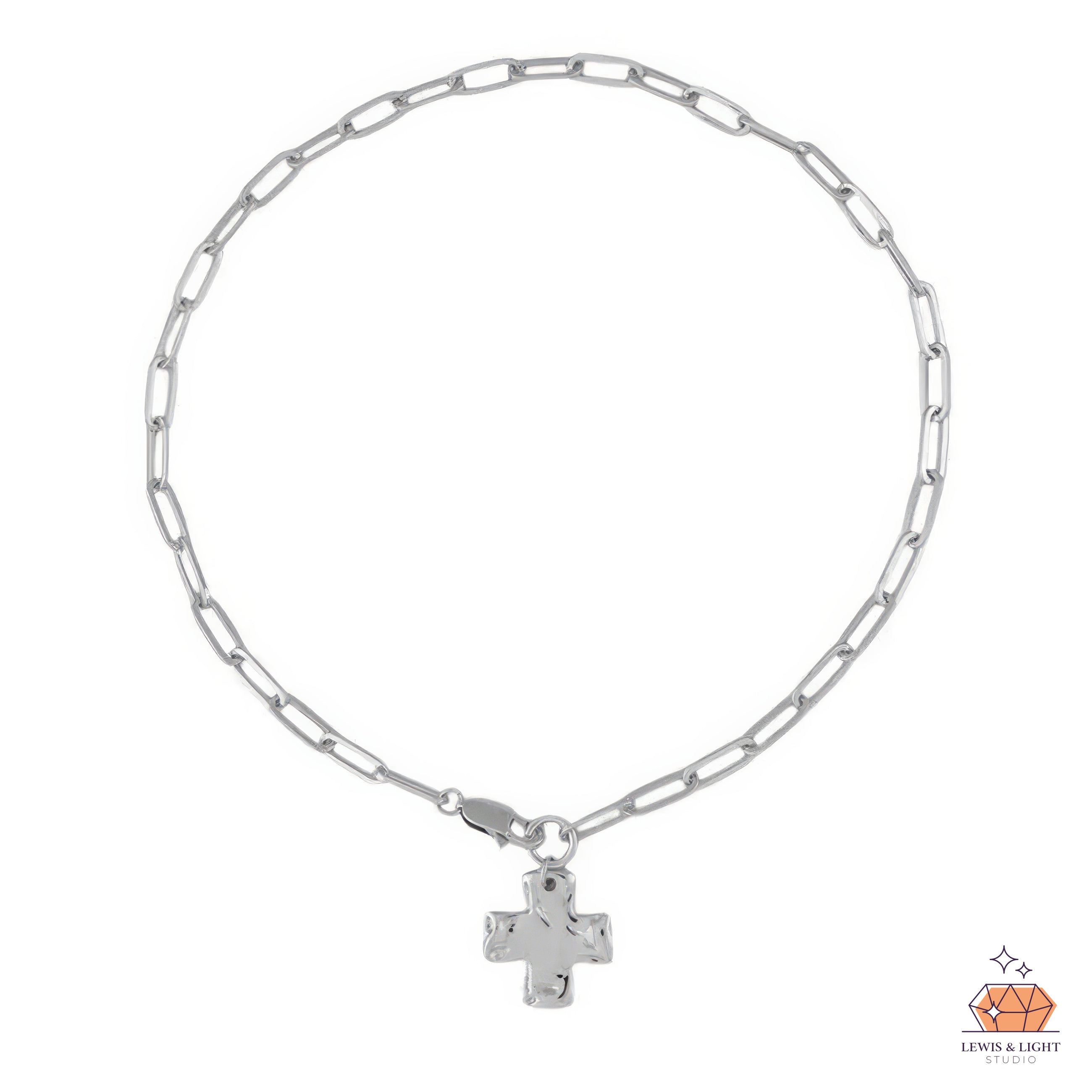 Dented Cross Paperclip Chain