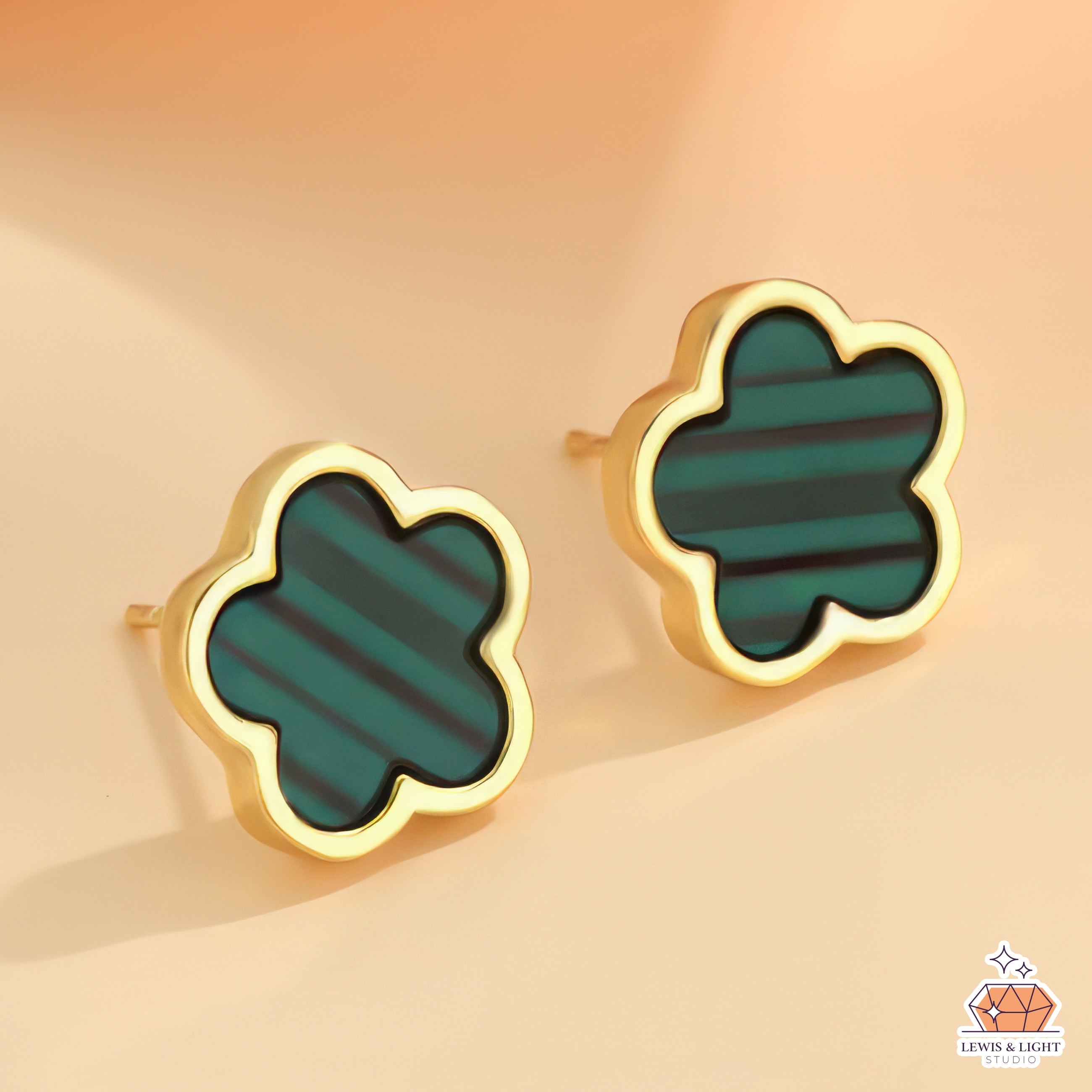 Pendientes de trébol de ónix negro Alhambra - Oro