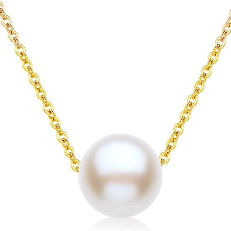 White Freshwater Pearl Necklace | 925 Sterling Silver Chain | AAAA Quality