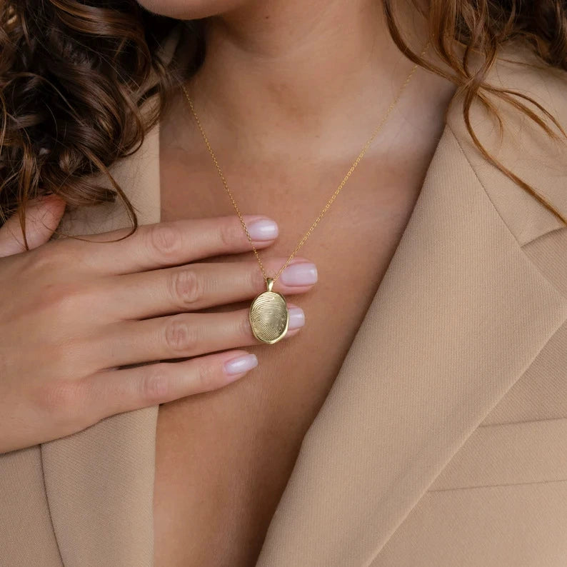 Fingerprint Necklace | Organic Minimalist Personalized Custom Jewelry